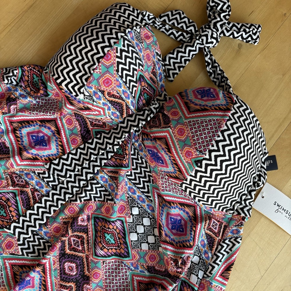 Swimsuits for All Tankini Handkerchief Halter Womens 20 Colorful Top Only UPF 50 - Picture 2 of 12